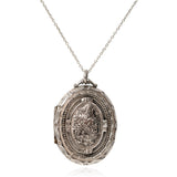 Antique Victorian Silver Locket Necklace