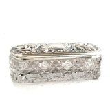 Antique Victorian Silver Topped Glass Jewellery Box