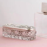 Antique Victorian Silver Topped Glass Jewellery Box
