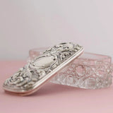 Antique Victorian Silver Topped Glass Jewellery Box