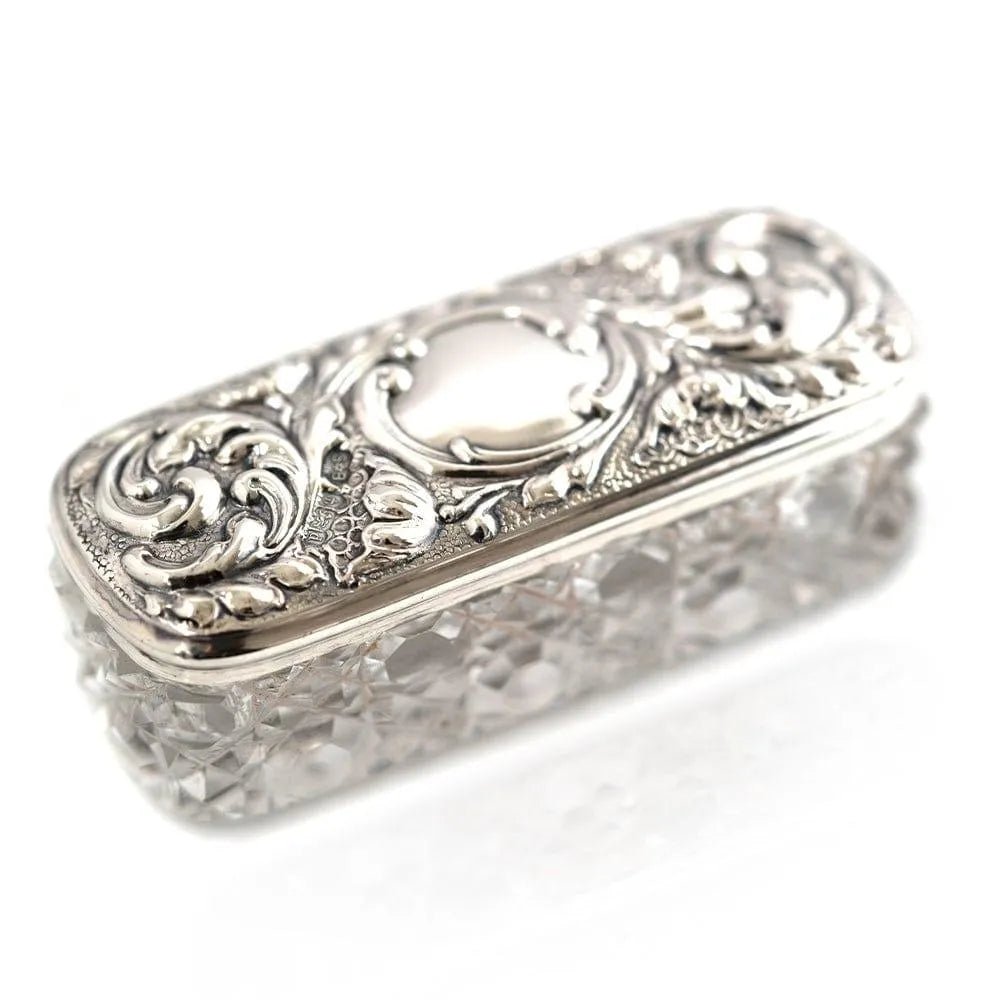 Antique Victorian Silver Topped Glass Jewellery Box, view 8