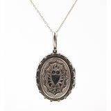 Antique Victorian Sterling Silver Locket Necklace