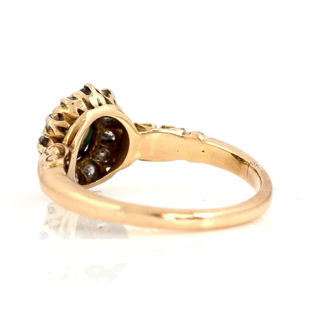 Antique Victorian Turquoise Diamond Halo 18ct Gold Ring, view 10
