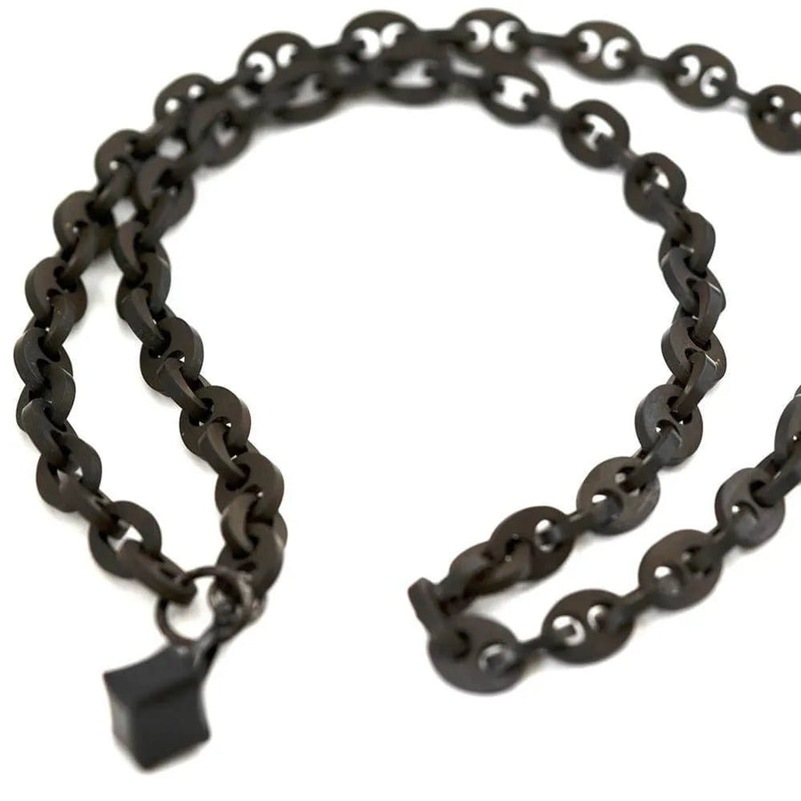 Antique Victorian Vulcanite Large Link Charm Necklace