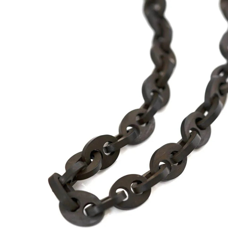 Antique Victorian Vulcanite Large Link Charm Necklace