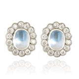 Art Deco 1920s Moonstone 9ct Gold Stud Earrings