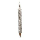 Art Nouveau Repoussé Silver Pencil Necklace