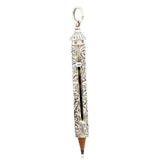 Art Nouveau Repoussé Silver Pencil Necklace