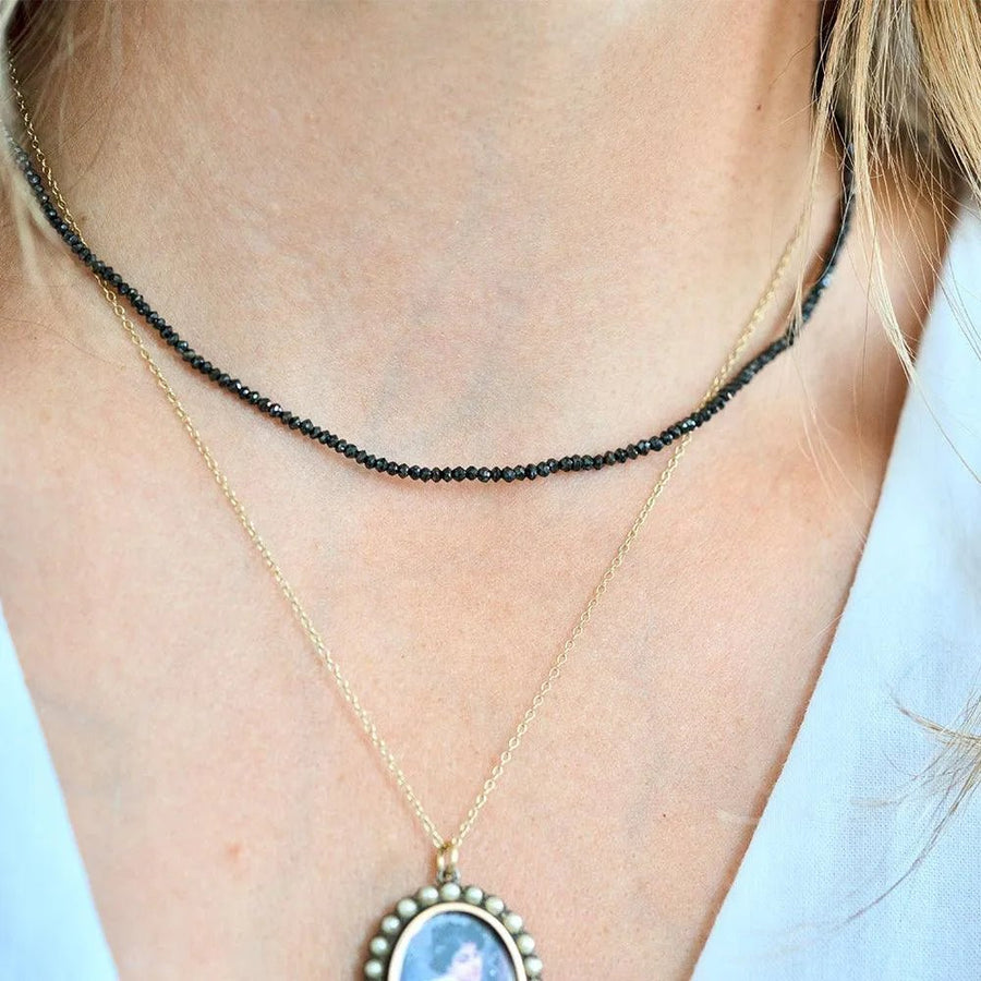 Beaded Black Diamond Necklace