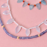 Beaded Blue Chalcedony Necklace