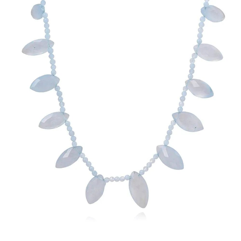 Beaded Blue Chalcedony Necklace