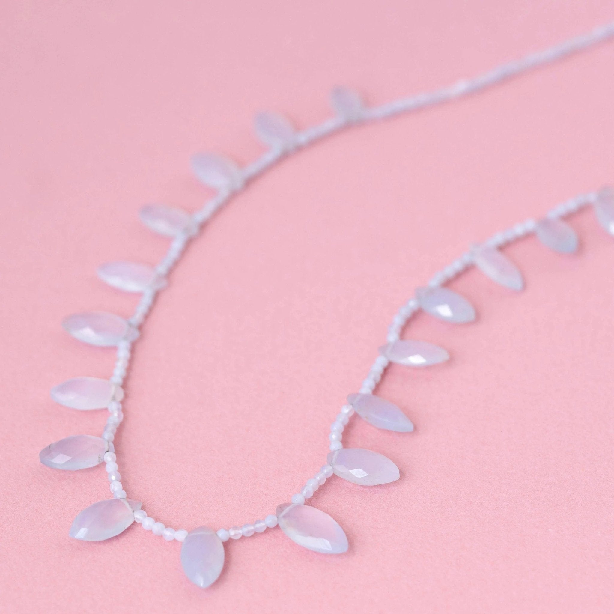 Beaded Blue Chalcedony Necklace, view 2