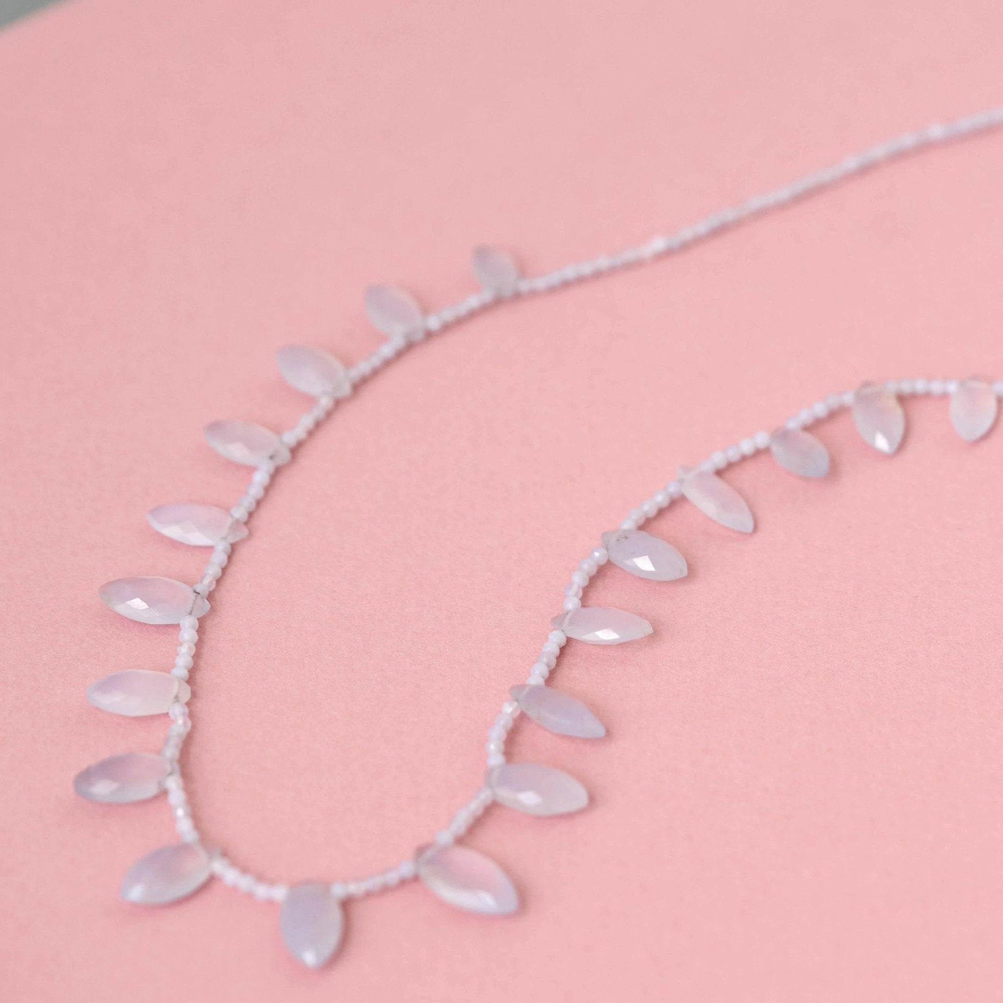 Beaded Blue Chalcedony Necklace, view 6