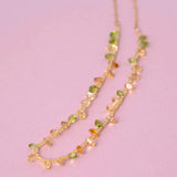 Beaded Citrine Peridot Necklace
