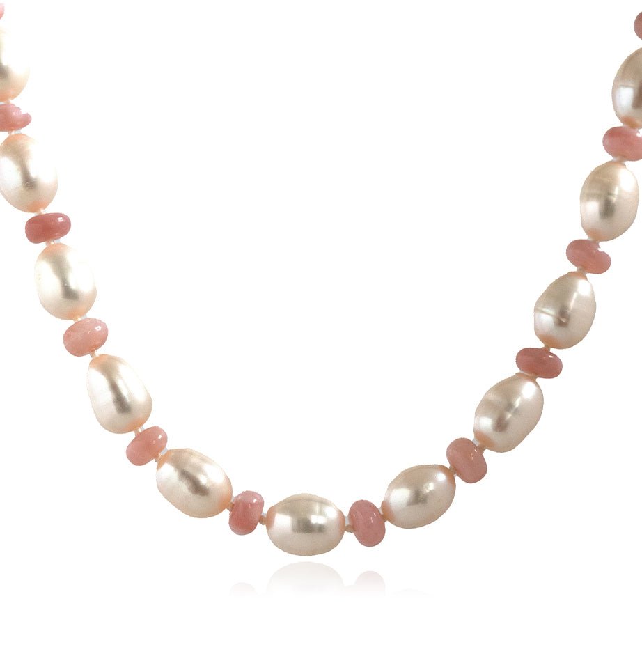 Pink Opal and Pearl 14K Gold-Filled Beaded Necklace