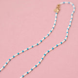 Beaded Turquoise Pearl Necklace