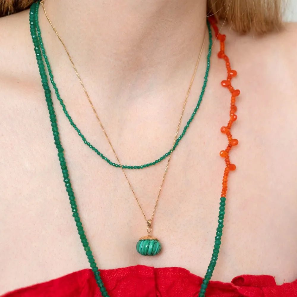 Carnelian & Agate Gemstone Necklace, view 2