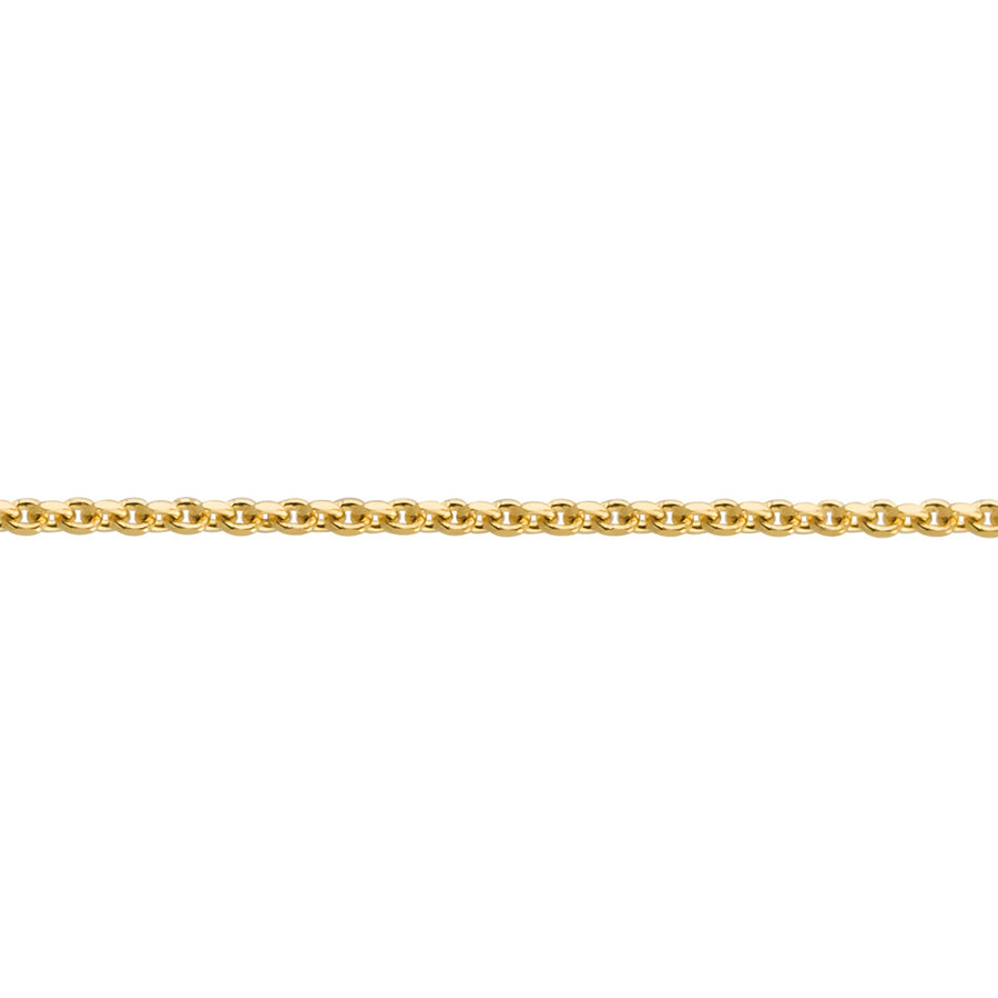 14ct Yellow Gold Diamond Cut Flat Cable Chain