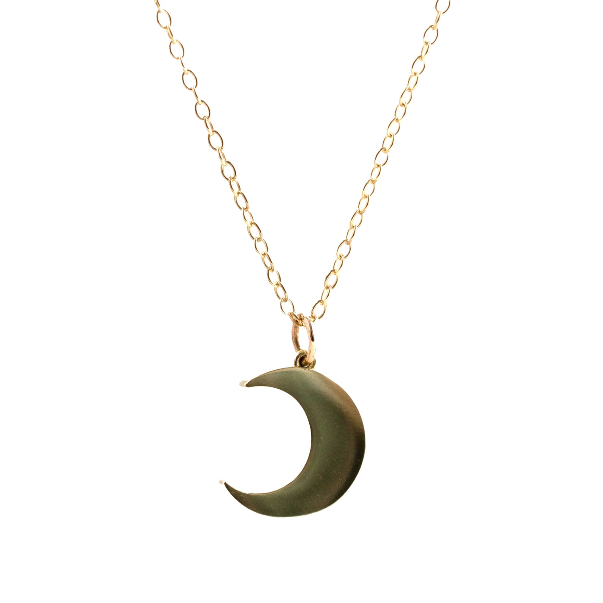 Constance Crescent Moon 0.16 Carat Diamond 14K Gold Pendant Necklace, view 5