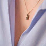14ct Gold Diamond Pearl Hand Charm Pendant