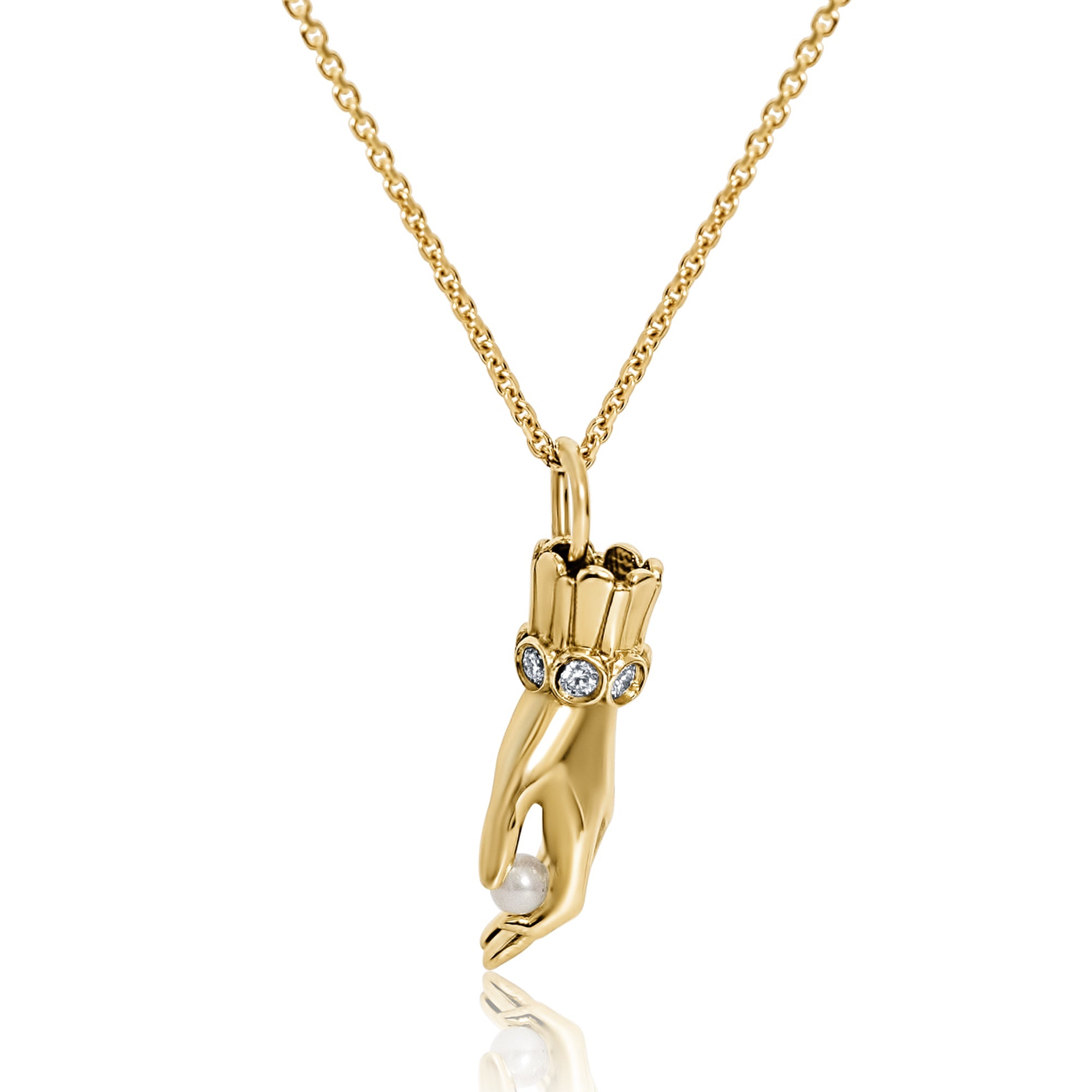 Constance Hand Ruby, Pearl and Diamond 14K Gold Pendant Necklace