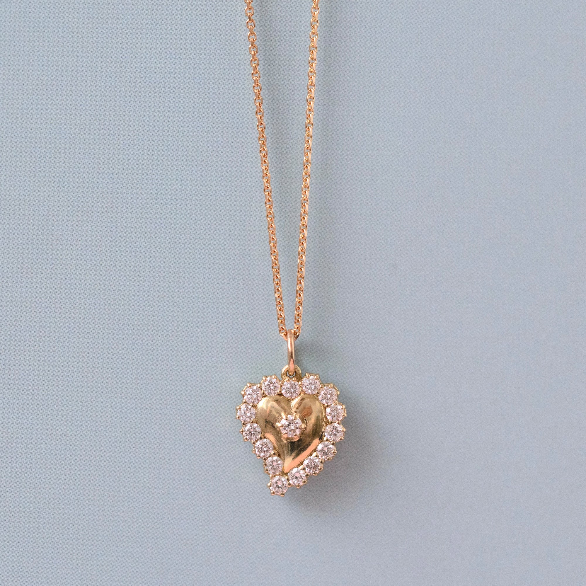 Constance Witch's Heart 0.15 Carat Diamond 14K Gold Pendant Necklace, view 3