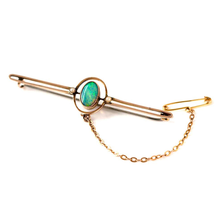 EDWARDIAN Brooches & Lapel Pins Antique Edwardian Opal Seed Pearl 9ct Gold Brooch Mayveda Jewellery