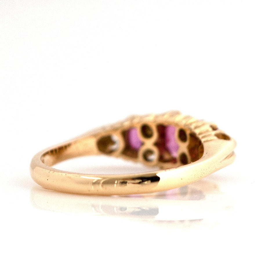 EDWARDIAN Rings Antique Edwardian 1906 Ruby Diamond 18ct Gold Ring Mayveda Jewellery