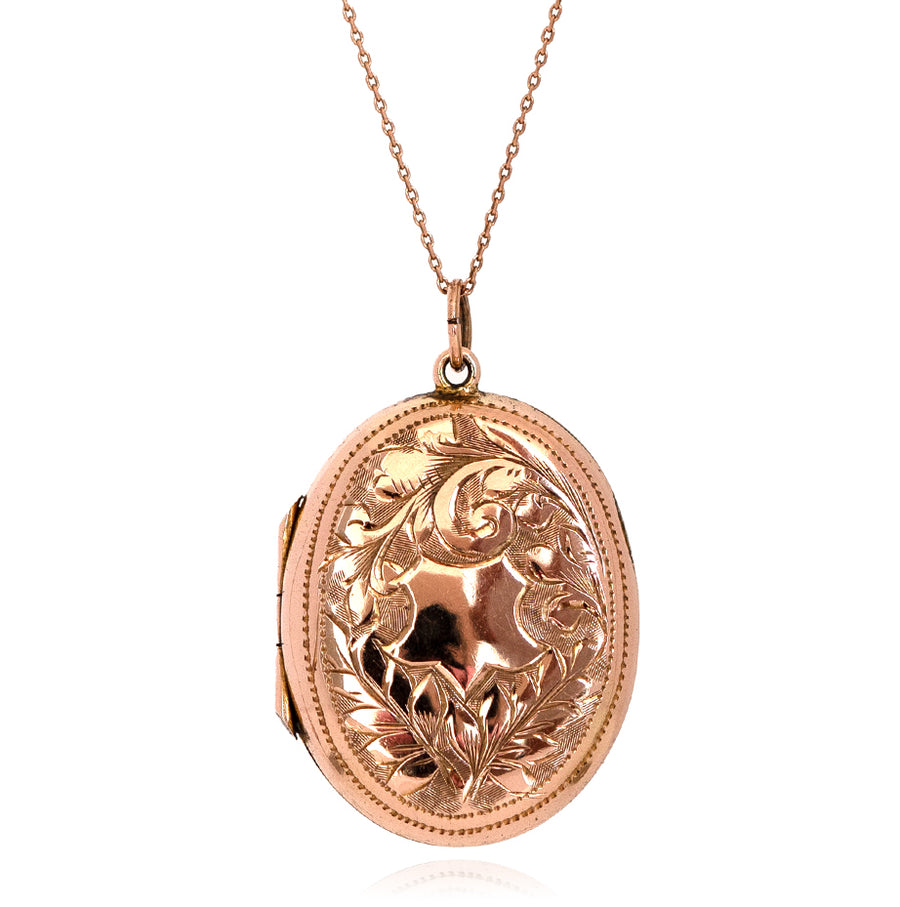 Antique Victorian 9ct Rose Gold Locket Necklace