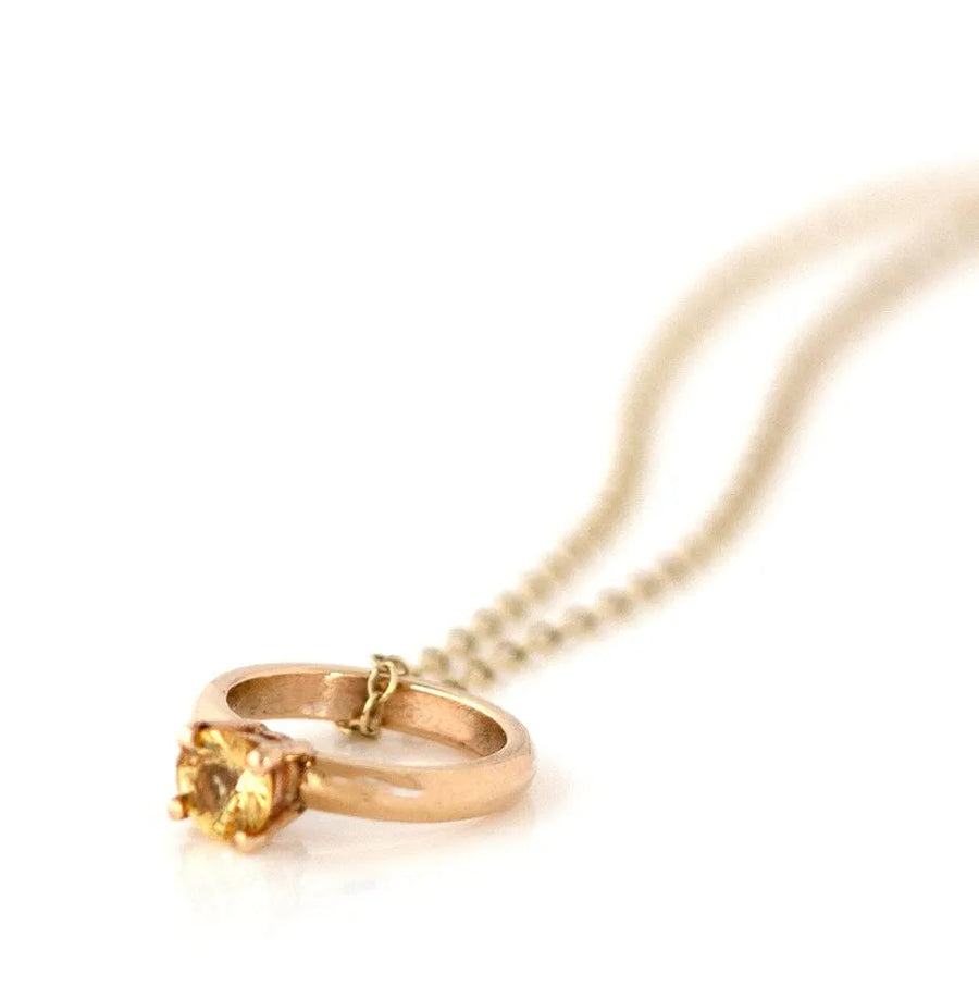 Limited Edition 9ct Gold Sapphire Ring Necklace - Mayveda Jewelry