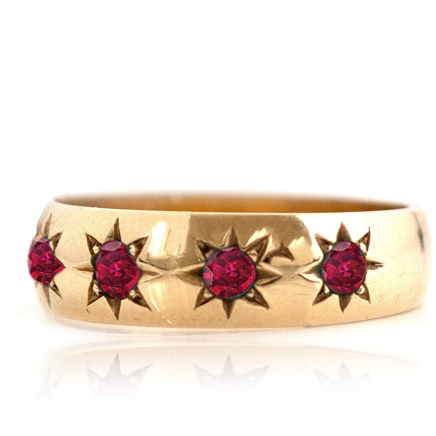 Mayveda Jewellery Rings Handmade Ruby 18ct Gold Gypsy Stargazer Ring Mayveda Jewellery