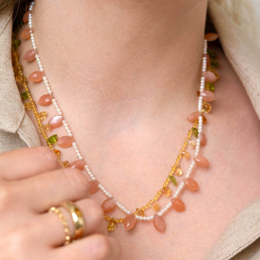 MAYVEDA Necklaces Citrine & Peridot Gemstone Necklace Mayveda Jewellery
