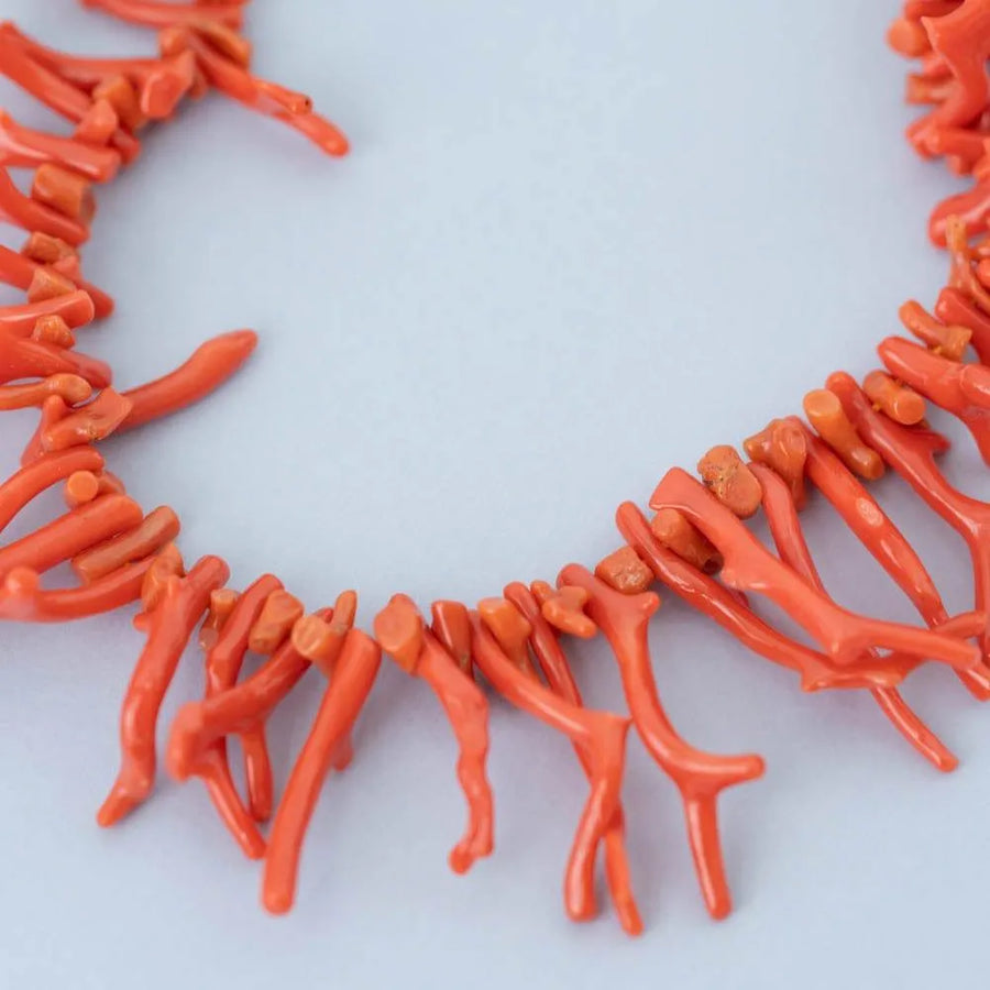 Beaded Precious Coral Necklace - Mayveda Jewelry