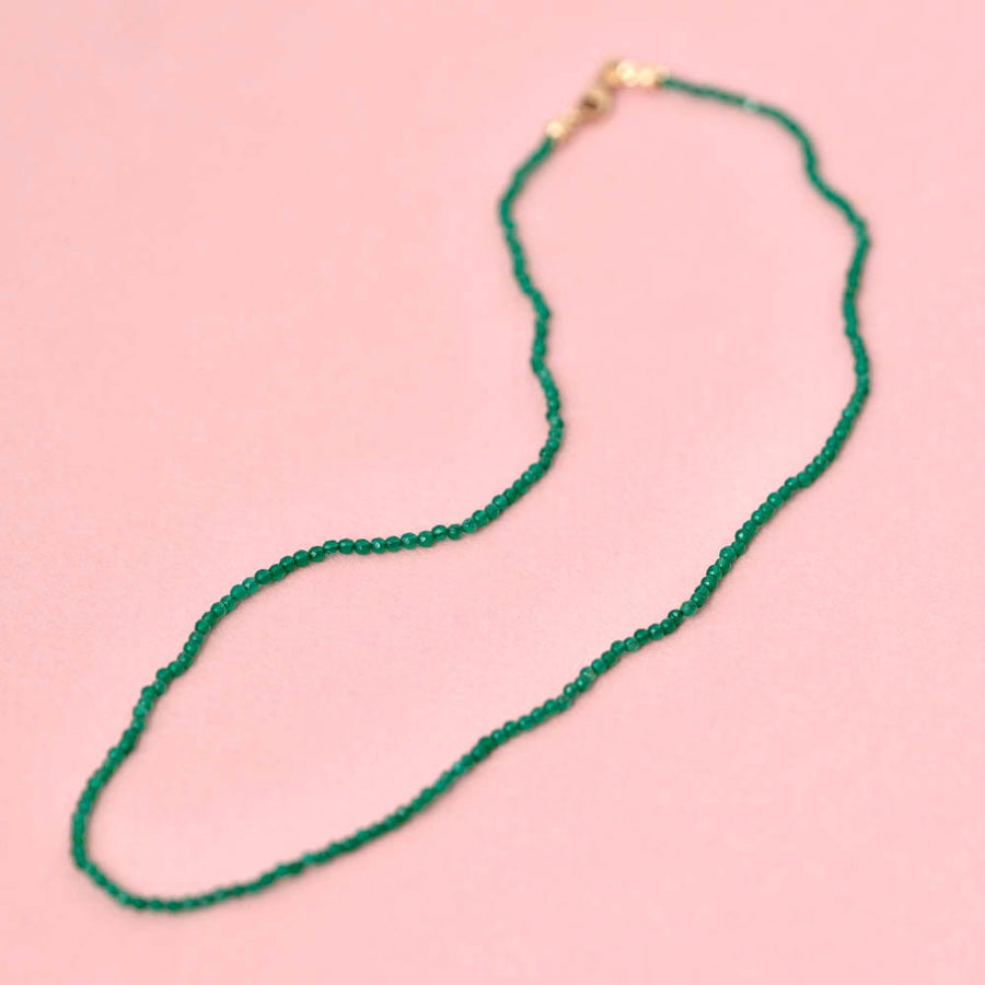 MAYVEDA Necklaces Green Agate Gemstone Necklace Mayveda Jewellery