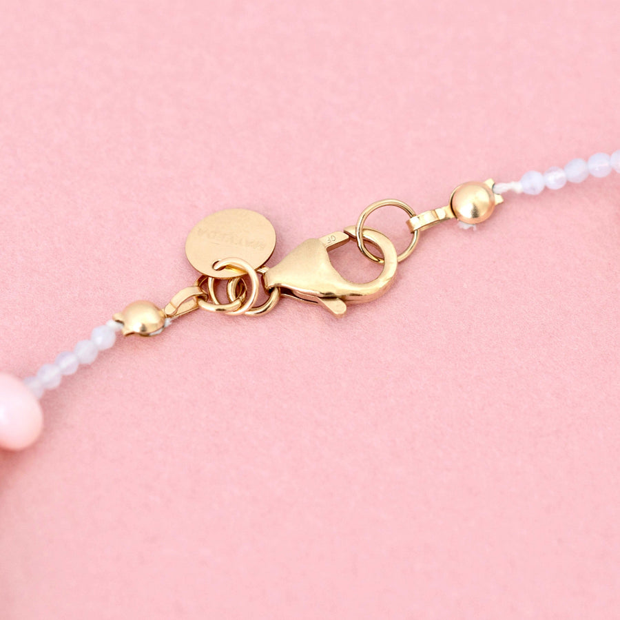 MAYVEDA Necklaces Pink Opal & White Pearl Gemstone Necklace Mayveda Jewellery