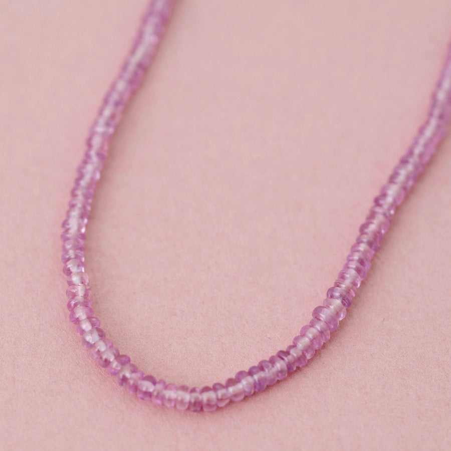 Beaded 18ct Pink Sapphire Necklace - Mayveda Jewelry