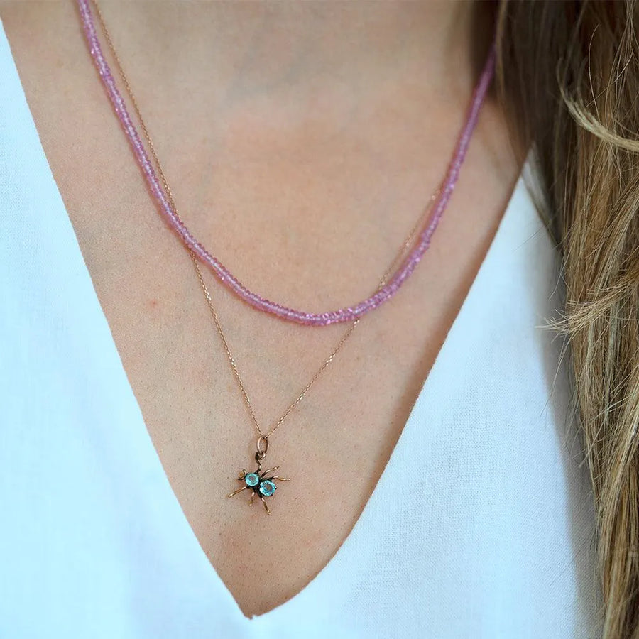 Beaded 18ct Pink Sapphire Necklace - Mayveda Jewelry