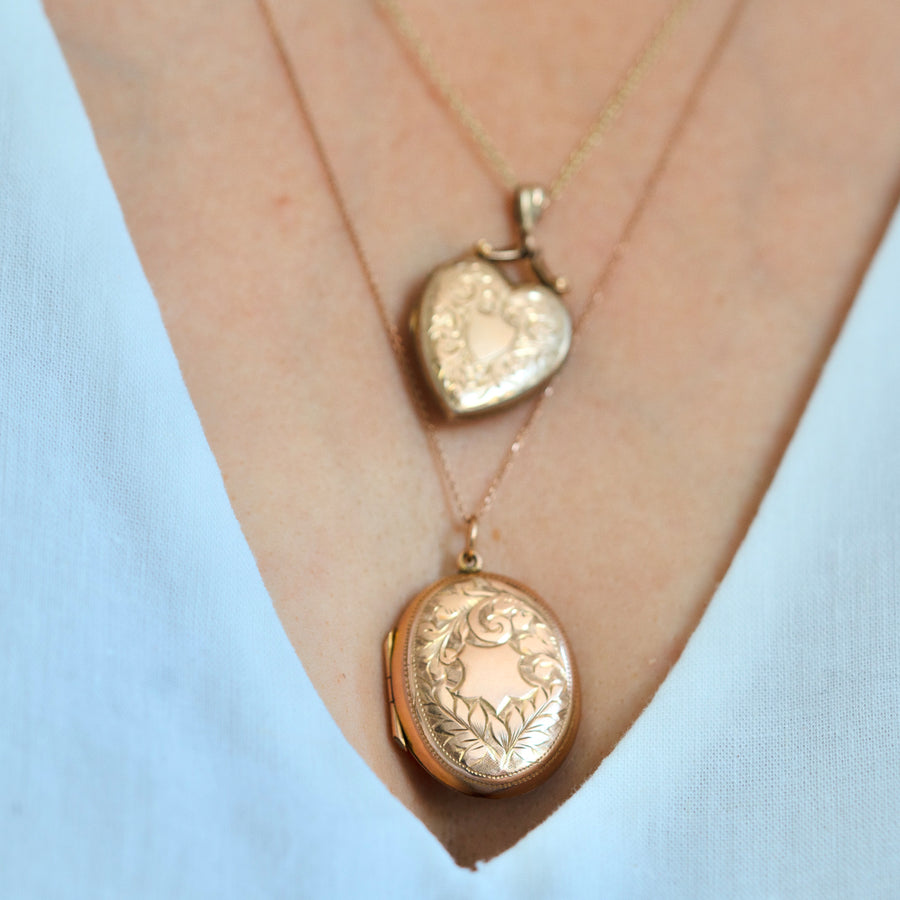 Antique Victorian 9ct Rose Gold Locket Necklace