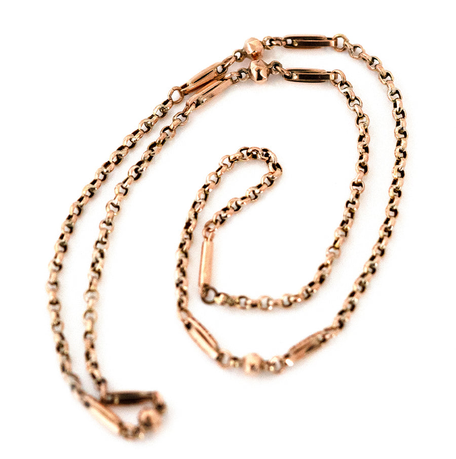 Antique Victorian 9ct Rose Gold Chain Necklace