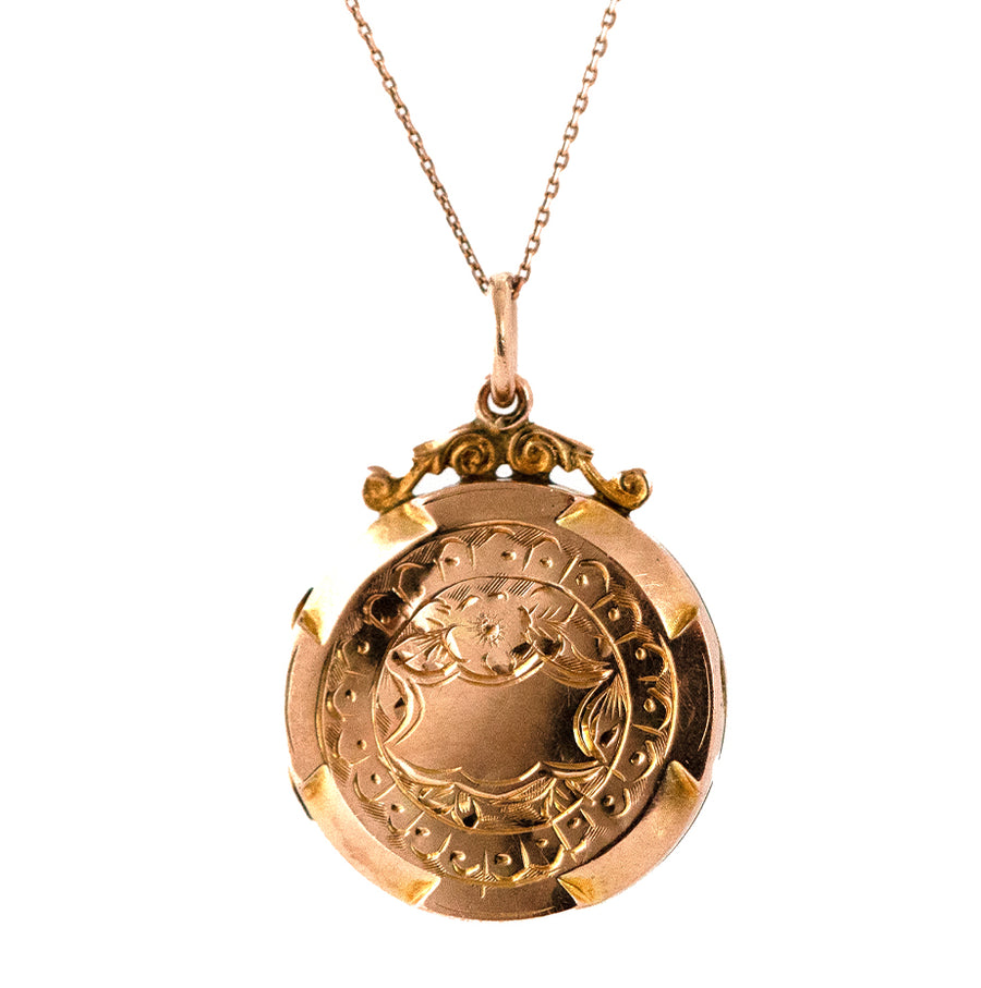 Antique Victorian 9ct Rose Gold Locket Necklace