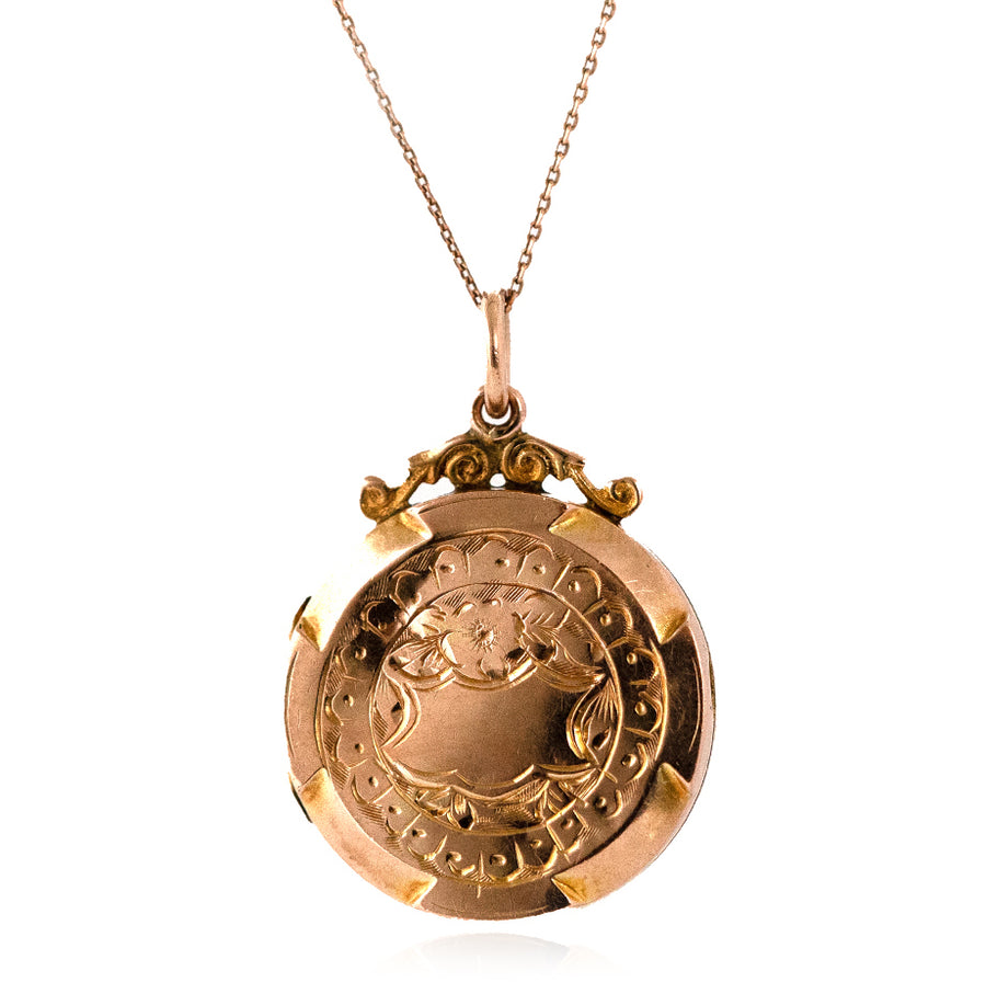 Antique Victorian 9ct Rose Gold Locket Necklace