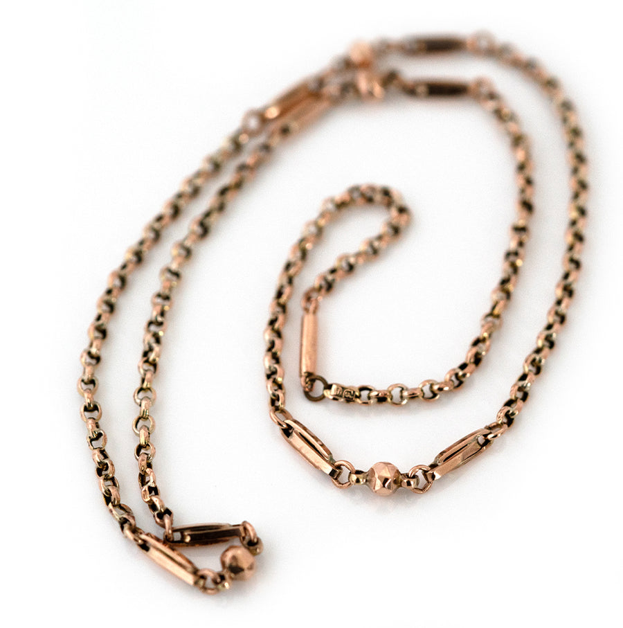 Antique Victorian 9ct Rose Gold Chain Necklace