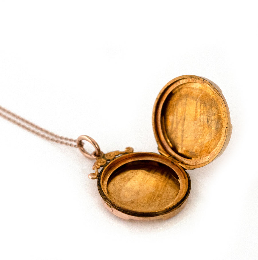 Antique Victorian 9ct Rose Gold Locket Necklace