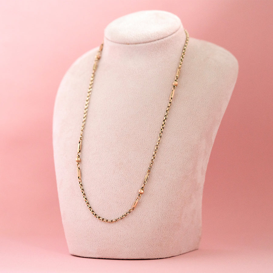 Antique Victorian 9ct Rose Gold Chain Necklace