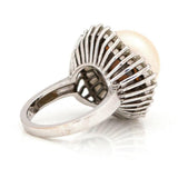 Pearl 2.35ct Diamond 18ct White Gold Ballerina Ring