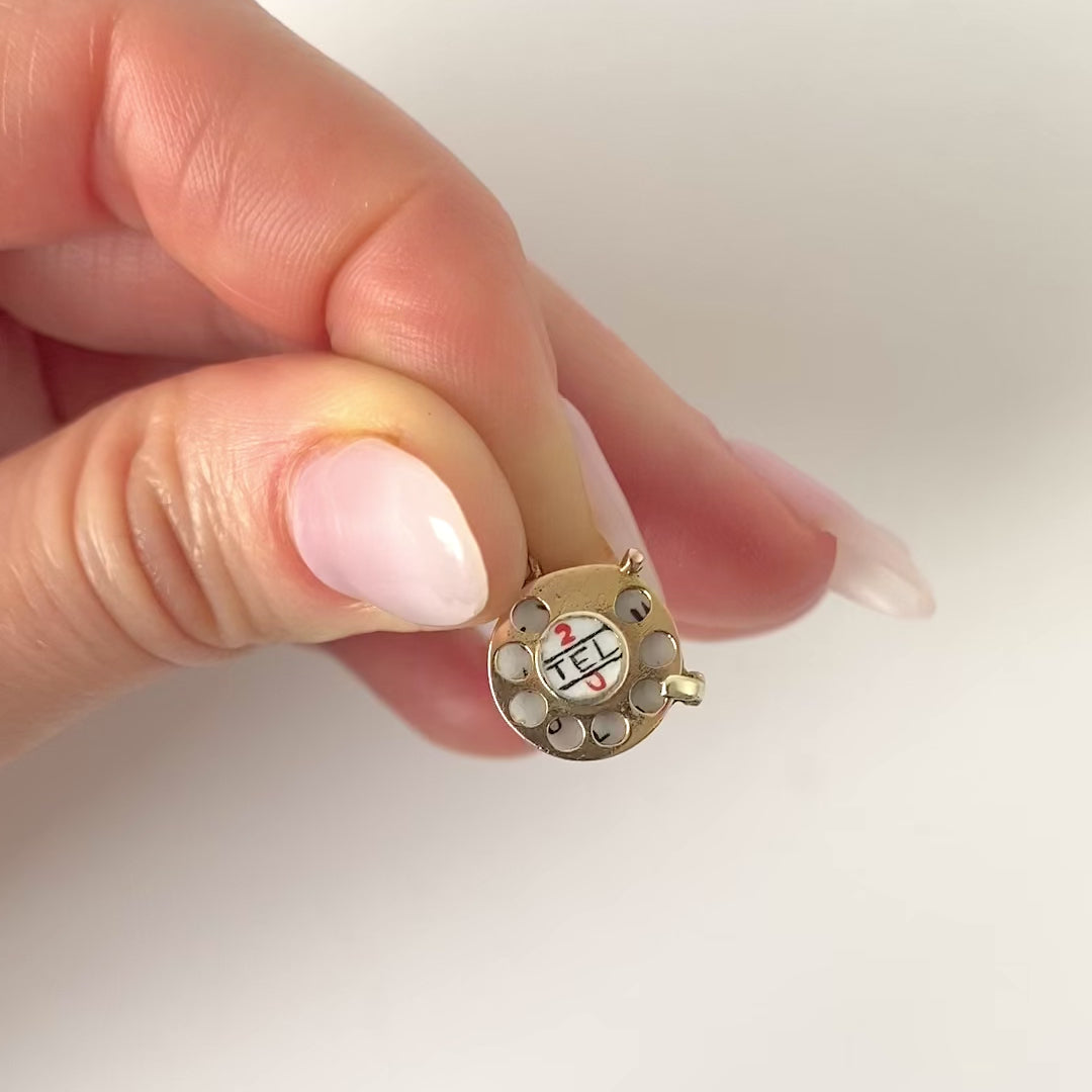 Vintage 1966 'I Love You' 9ct Gold Clock 9ct Gold Charm Necklace, video