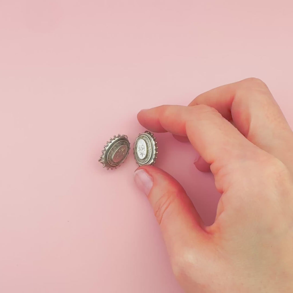 Antique Victorian Silver Wire Earrings