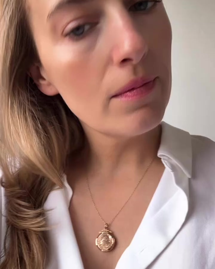 Antique Victorian 9ct Rose Gold Locket Necklace, video