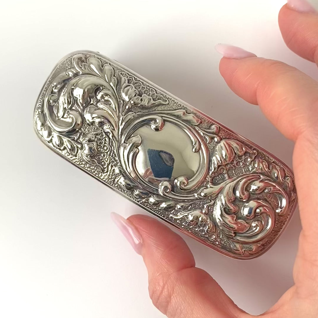 Antique Victorian Silver Topped Glass Jewellery Box, video