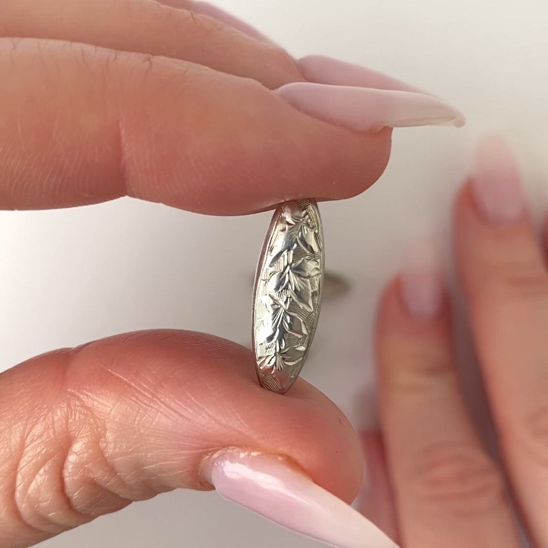 Antique Victorian Ladies Silver Engraved Cufflinks, video